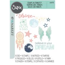 Sizzix Thinlits Die &amp; Stamp Set By 49 And Market - Starlight Dreams 666950