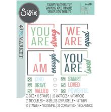 Sizzix Thinlits Die &amp; Stamp Set By 49 And Market - Affirmations 666944