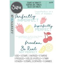 Sizzix Thinlits Die &amp; Stamp Set By 49 And Market - Perfectly Imperfect 666949
