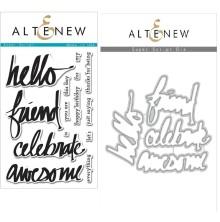 Altenew Clear Stamps 4X6 + Die Set - Super Script UTG�ENDE