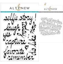 Altenew Clear Stamps 6X8 + Die Set - Super Script Scrapbook UTG�ENDE