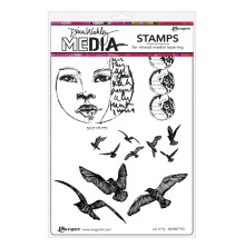 Dina Wakley MEdia Cling Stamps 6X9 - Let It Fly