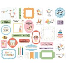 Echo Park Cardstock Die-Cuts 34/Pkg - Party Animal Ephemera