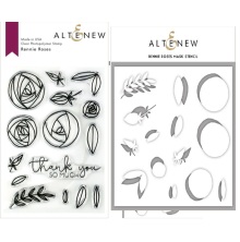 Altenew Clear Stamps 4X6 + Stencil Set - Rennie Roses UTG�ENDE