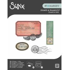 Sizzix Framelits Die &amp; Stamp Set By 49 And Market - Globetrotter�s Mark