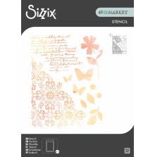 Sizzix A4 Stencil by 49 &amp; Market - Petal Play