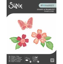Sizzix Framelits Die &amp; Stamp Set By 49 And Market - Sweet Sprigs