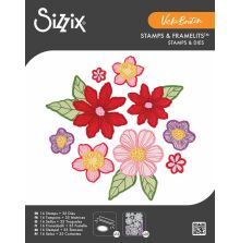 Sizzix Framelits Die &amp; Stamp Set By Vicki Boutin - Floral Layers