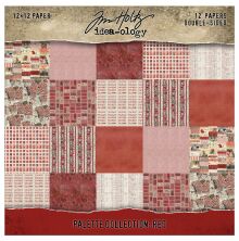 Tim Holtz Idea-ology Double- Sided Cardstock 12X12 - Red