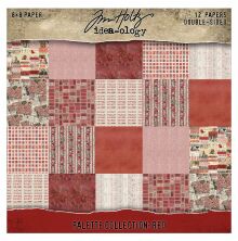 Tim Holtz Idea-ology Double- Sided Cardstock 8X8 - Red