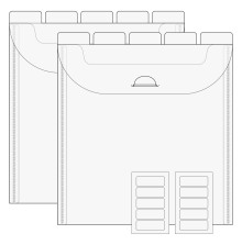 TOO 6X6 Flip Flap Tabbed Divider Pockets 10/Pkg