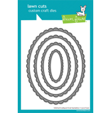Lawn Fawn Dies - Stitched Scalloped Oval Stackables LF4050