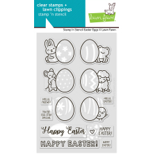 Lawn Fawn Clear Stamps 4X6 - Stamp �n Stencil Easter Eggs LF4028
