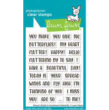 Lawn Fawn Clear Stamps 3X4 - Henrys Build-A-Sentiment: Butterfly LF4027