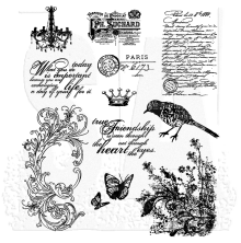 Tim Holtz Cling Stamps 7X8.5 - Shabby French CMS087