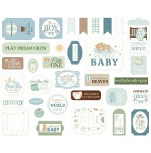 Carta Bella Cardstock Die-Cuts 33/Pkg - Little Lullabies Baby Boy Ephemera