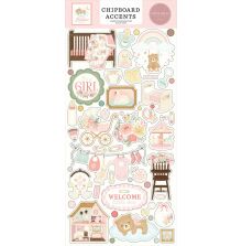 Carta Bella Chipboard Stickers 6X13 - Little Lullabies Baby Girl Accents