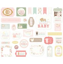 Carta Bella Cardstock Die-Cuts 33/Pkg - Little Lullabies Baby Girl Ephemera