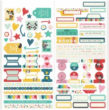 Simple Stories Sticker Sheet 12X12 - Say Cheese Happiest Place Basics