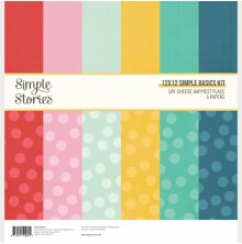 Simple Stories Basics Paper Pack 12X12 - Say Cheese Happiest Place