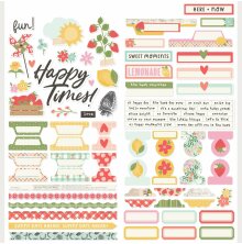 Simple Stories Sticker Sheet 12X12 - Pink Lemonade Basics