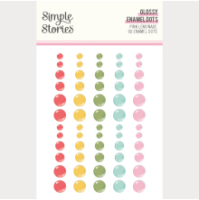 Simple Stories Enamel Dots 60/Pkg - Pink Lemonade