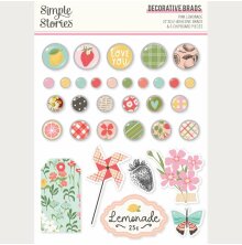 Simple Stories Self-Adhesive Brads - Pink Lemonade