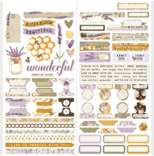 Simple Stories Sticker Sheet 12X12 - Simple Vintage Lavender Fields Basics