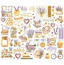 Simple Stories Bits &amp; Pieces Die-Cuts 86/Pkg - Simple Vintage Lavender Fields