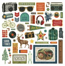 Simple Stories Chipboard Pieces 57/Pkg - Rustic Legend