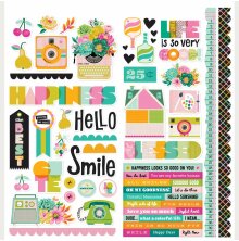 Simple Stories Sticker Sheet 12X12 - Color Me Happy Icons
