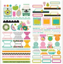Simple Stories Sticker Sheet 12X12 - Color Me Happy - Basics