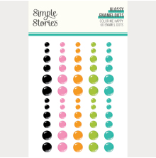 Simple Stories Enamel Dots 60/Pkg - Color Me Happy