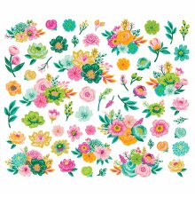 Simple Stories Bits &amp; Pieces Die-Cuts 58/Pkg - Color Me Happy Floral