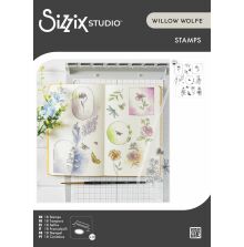 Sizzix Studio Clear Stamp Set by Willow Wolfe - Floral Frames and Mini Flowers