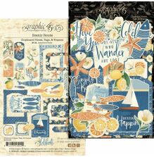 Graphic 45 Chipboard Die-Cuts - Scenic Route Tags &amp; Frames