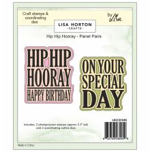 Lisa Horton Crafts Panel Pairs Stamps and Dies - Hip Hip Hooray