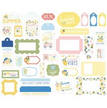 Carta Bella Cardstock Die-Cuts 34/Pkg - Lemonade Frames &amp; Tags