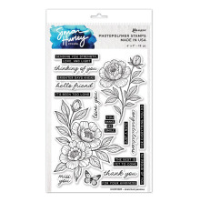 Simon Hurley create. Clear Stamps 6X9 - Sketched Peonies