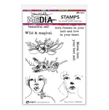 Dina Wakley MEdia Cling Stamps 6X9 - Flower Crowns MDR94265