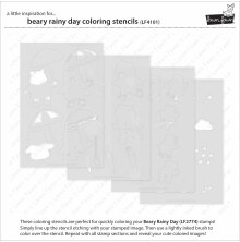 Lawn Fawn Coloring Stencils - Beary Rainy Day LF4101