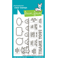 Lawn Fawn Clear Stamps 3X4 - Simply Celebrate Teachers LF3740