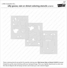Lawn Fawn Coloring Stencils - Silly Goose, Rain or Shine! LF4074