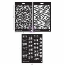 Prima Finnabair Art Alchemy Stencil Set 3/Pkg - Knots &amp; Knits