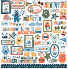 Echo Park Cardstock Stickers 12X12 - My Favorite Monster