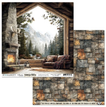49 And Market Timber &amp; Tweed Cardstock 12X12 - Fireplace