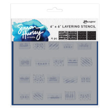 Simon Hurley create. Stencils 6X6 4/Pkg - Gifted