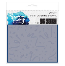 Simon Hurley create. Stencils 6X6 3/Pkg - Cue the Confetti