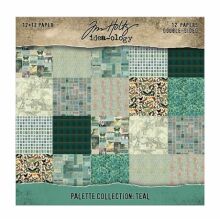 Tim Holtz Idea-ology Double- Sided Cardstock 12X12 - Teal