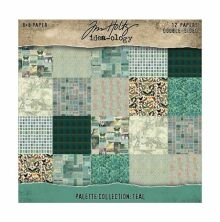 Tim Holtz Idea-ology Double- Sided Cardstock 8X8 - Teal